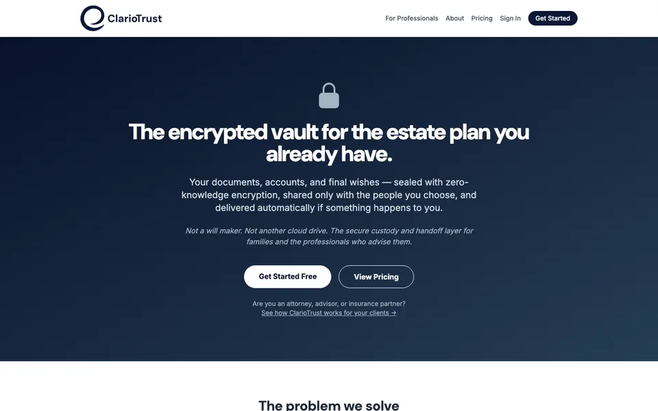 ClarioTrust website home page